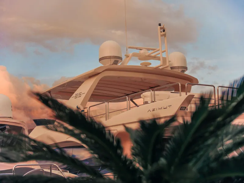 Luxury white yacht